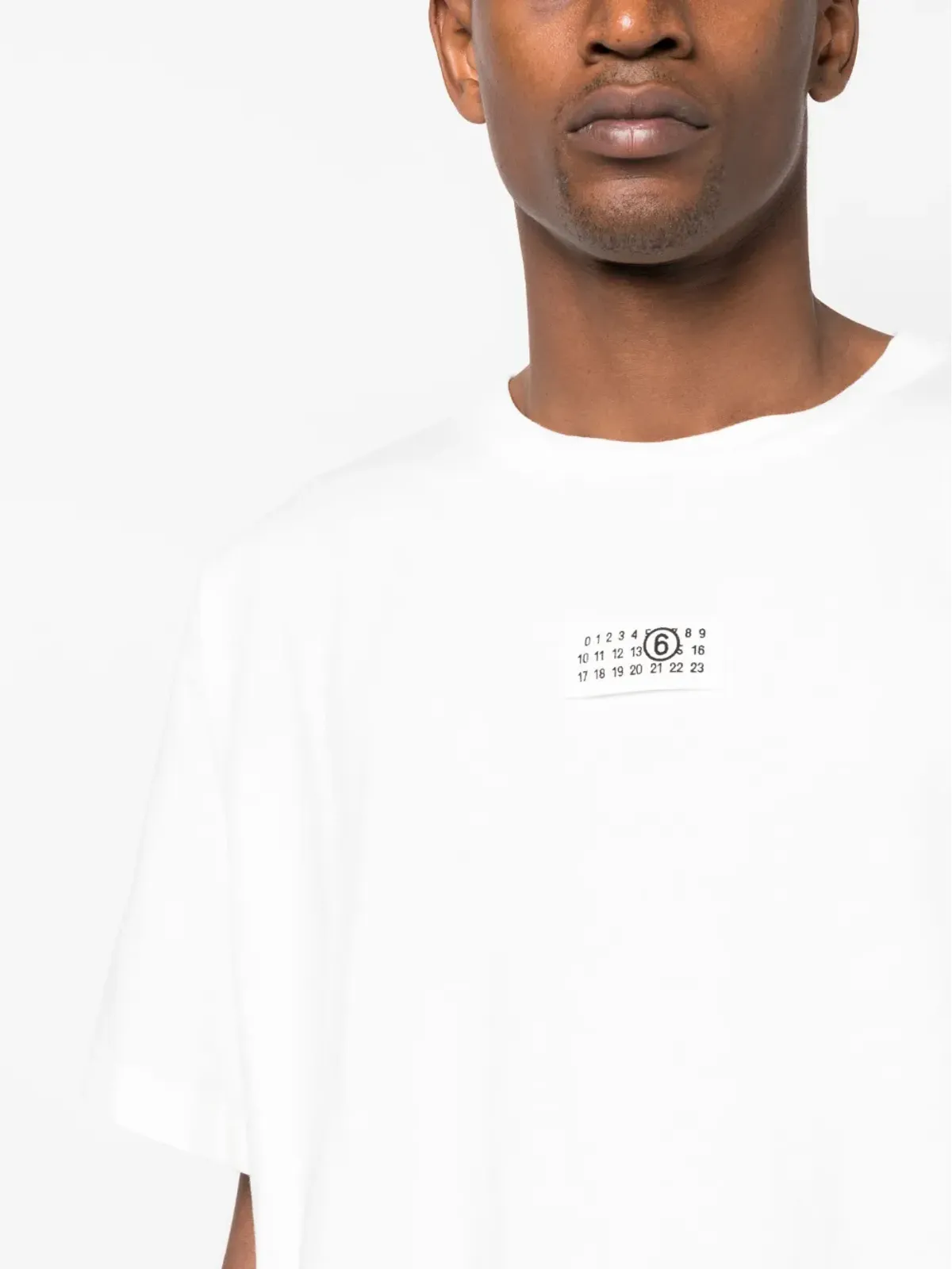 MM6 Maison Margiela ロゴパッチ コットン Tシャツ ホワイト - 画像5