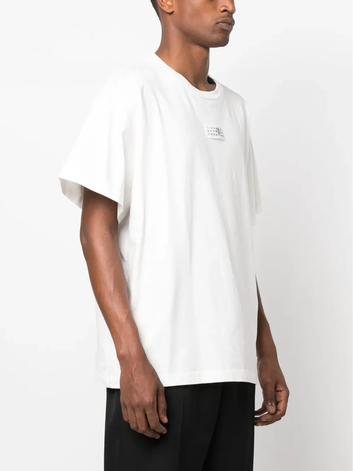 MM6 Maison Margiela ロゴパッチ コットン Tシャツ ホワイト - 画像3