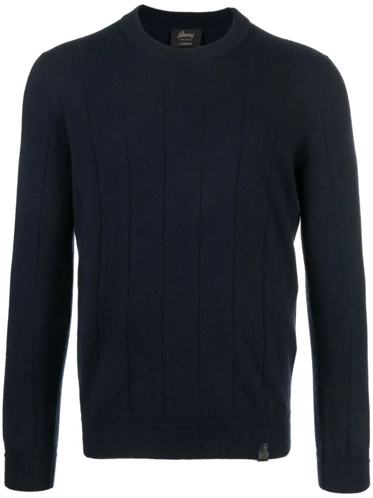 Brioni vertical-pattern cashmere jumper - Blue - 画像1