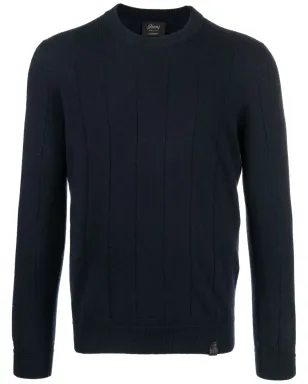 Brioni vertical-pattern cashmere jumper - Blue - サムネイル1