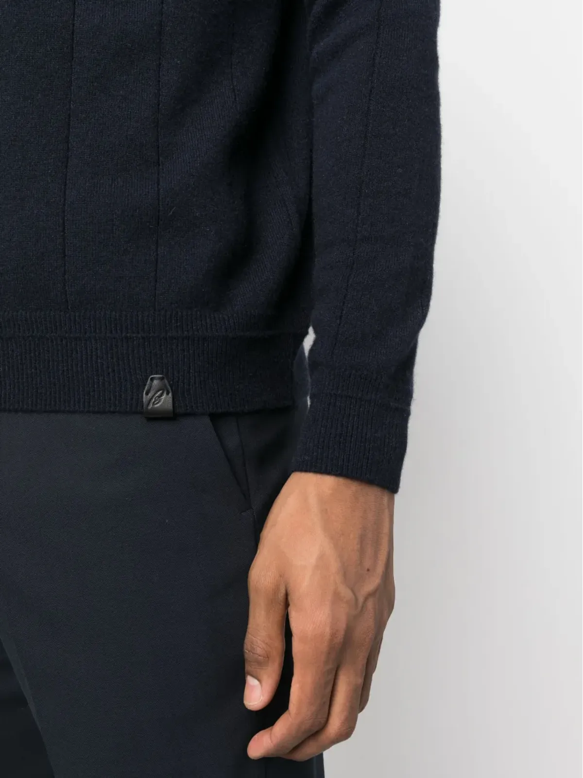 Brioni vertical-pattern cashmere jumper - Blue - 画像5