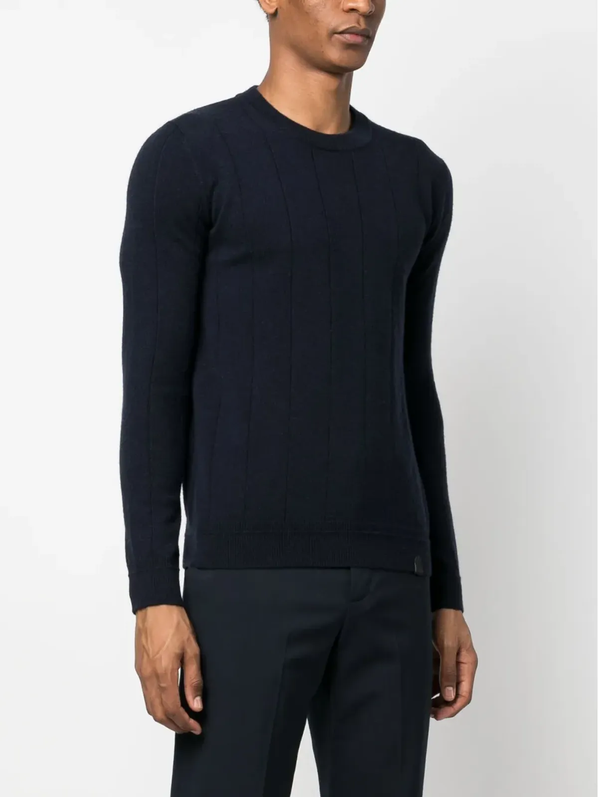 Brioni vertical-pattern cashmere jumper - Blue - 画像3