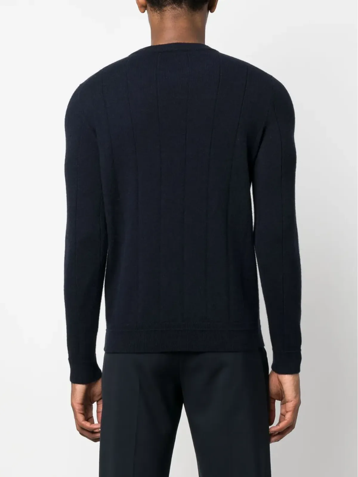 Brioni vertical-pattern cashmere jumper - Blue - 画像4