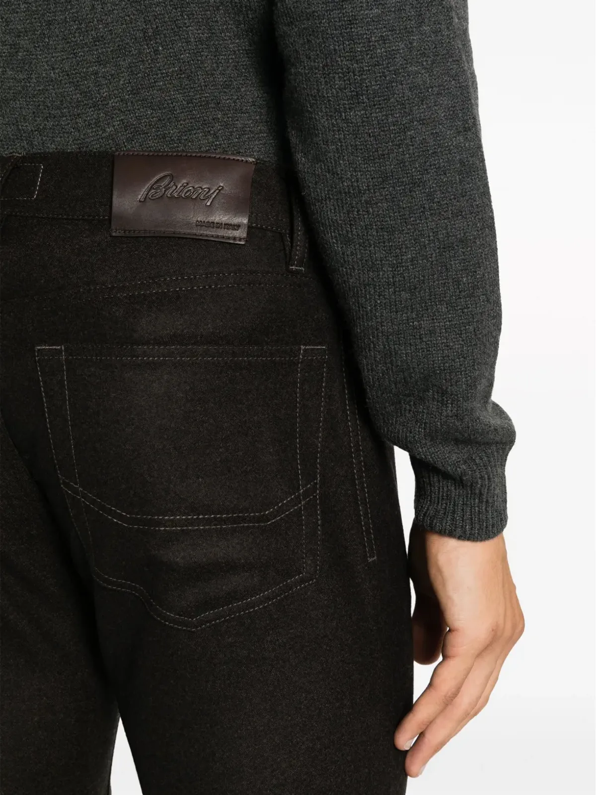 Brioni ローライズ・スリムフィット・テーパードパンツ - ブラウン - 画像5