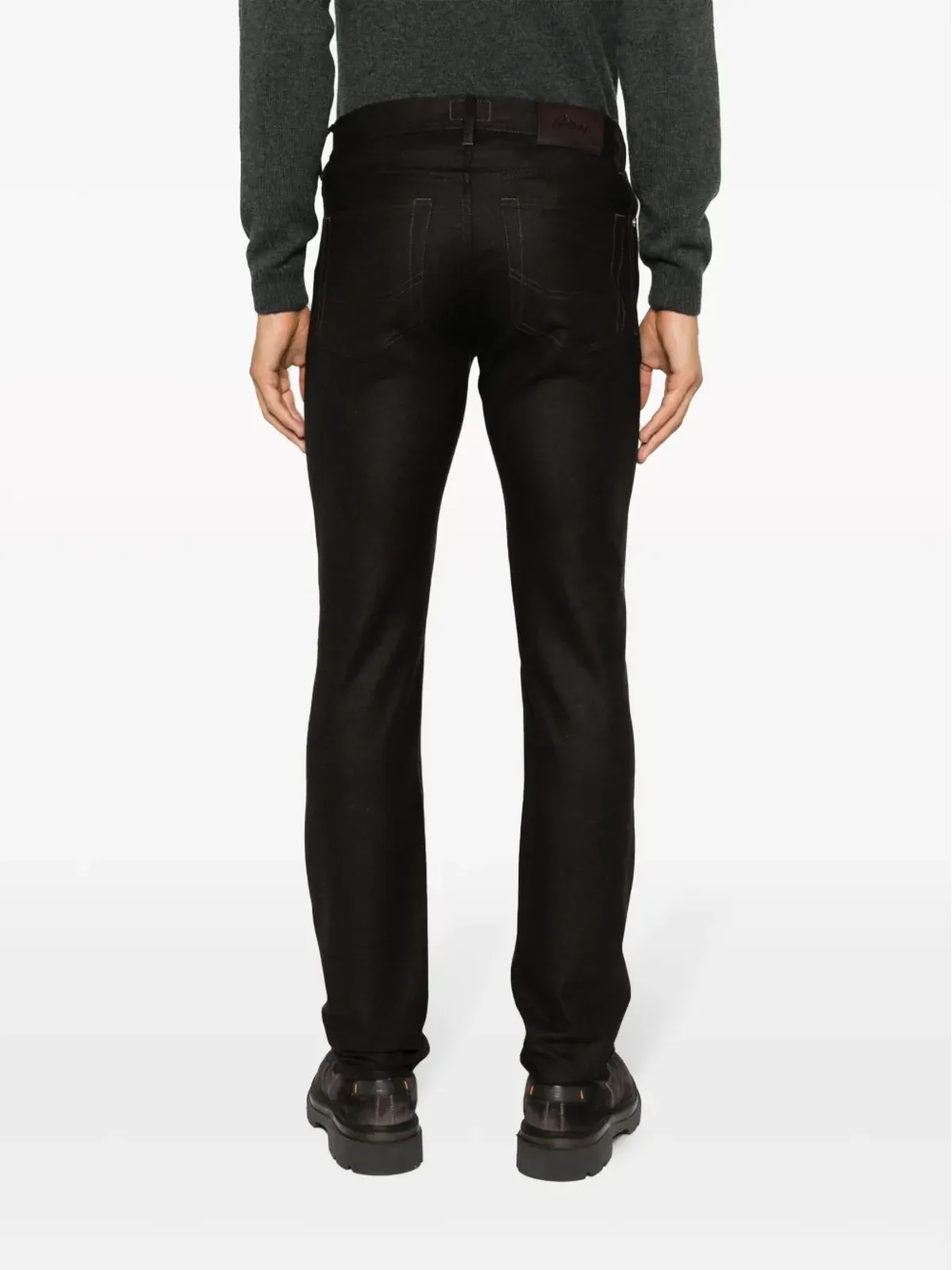 Brioni ローライズ・スリムフィット・テーパードパンツ - ブラウン - 画像4