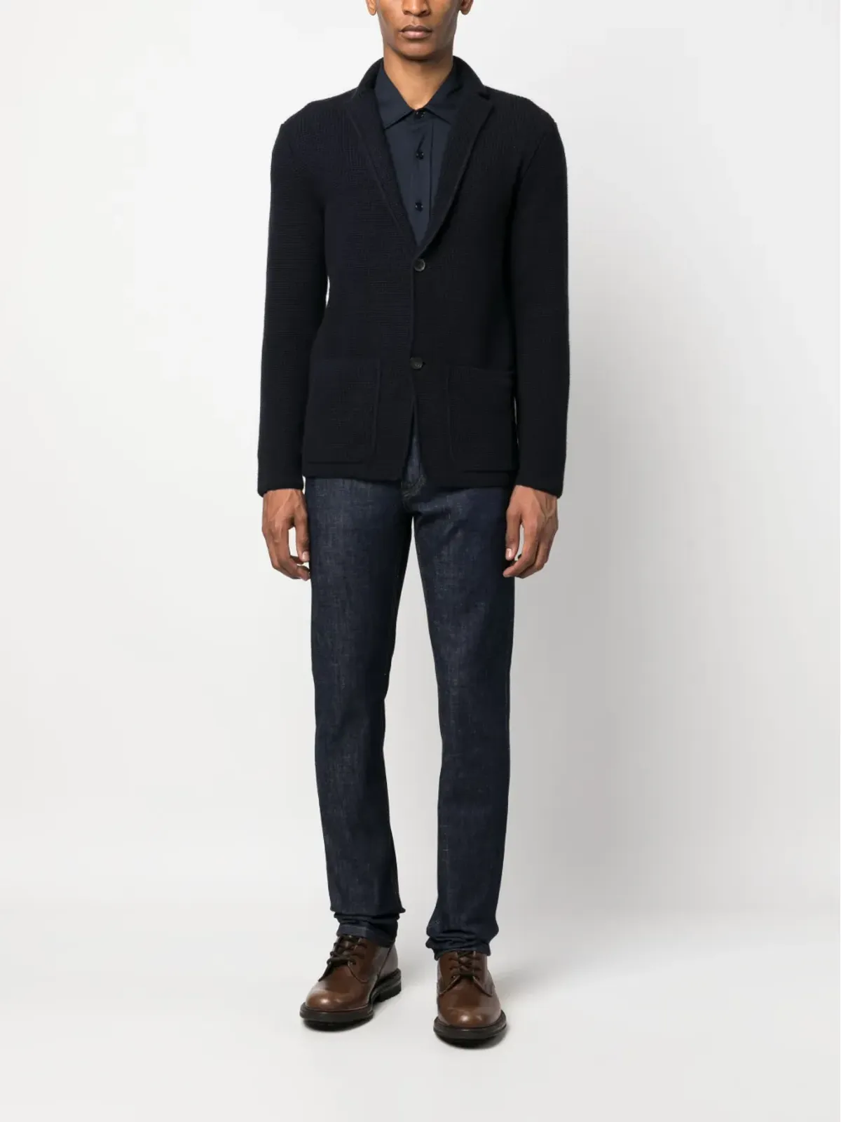 Brioni ワッフルニットボタンアップカーディガン - 画像2