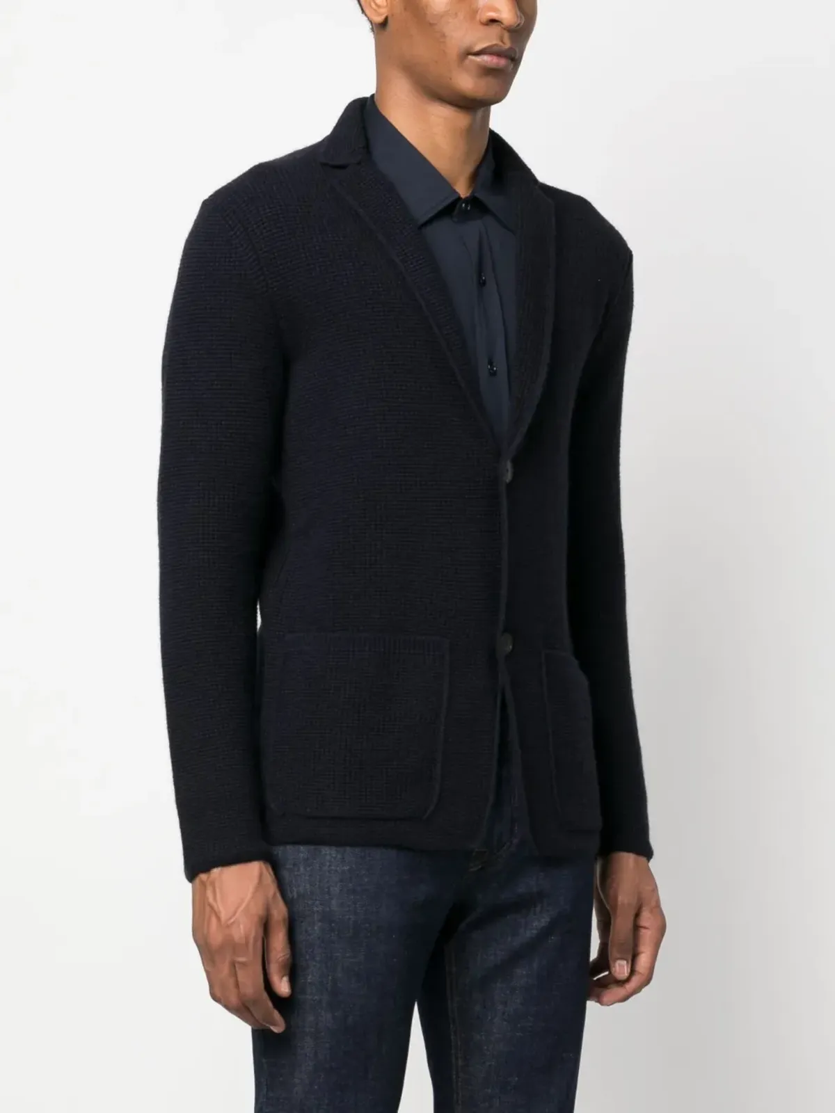 Brioni ワッフルニットボタンアップカーディガン - 画像3