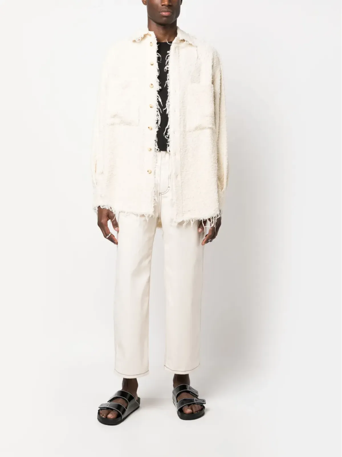 Eckhaus Latta ワイドレッグ クロップドパンツ - 画像2
