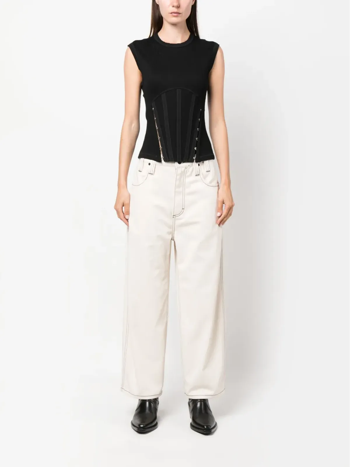 Eckhaus Latta ワイドレッグ クロップドパンツ - 画像3