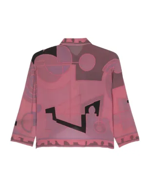 PUCCI Pre-Owned ジオメトリックプリント シルクシャツ パープル - サムネイル2