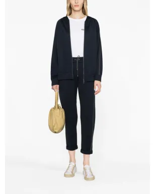 Brunello Cucinelli モニリ-トリム付きクロップドトラックパンツ（ブルー） - サムネイル2