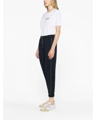 Brunello Cucinelli モニリ-トリム付きクロップドトラックパンツ（ブルー） - サムネイル3