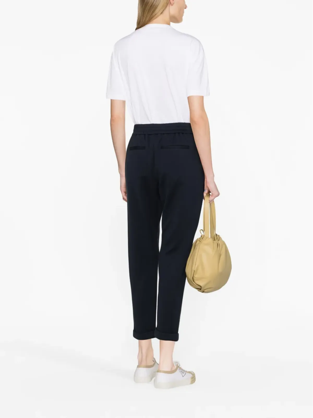 Brunello Cucinelli モニリ-トリム付きクロップドトラックパンツ（ブルー） - 画像4