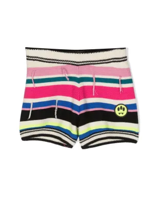 Barrow kids ストライプ柄 ロゴパッチ付き ニットショーツ - サムネイル1