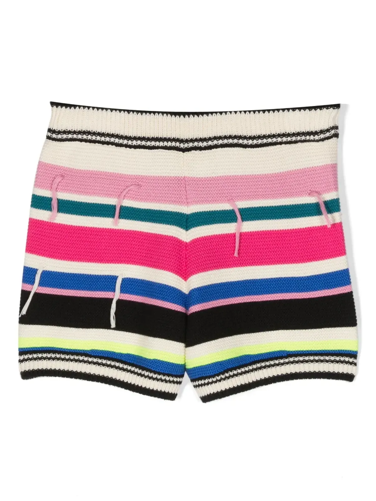 Barrow kids ストライプ柄 ロゴパッチ付き ニットショーツ - 画像2