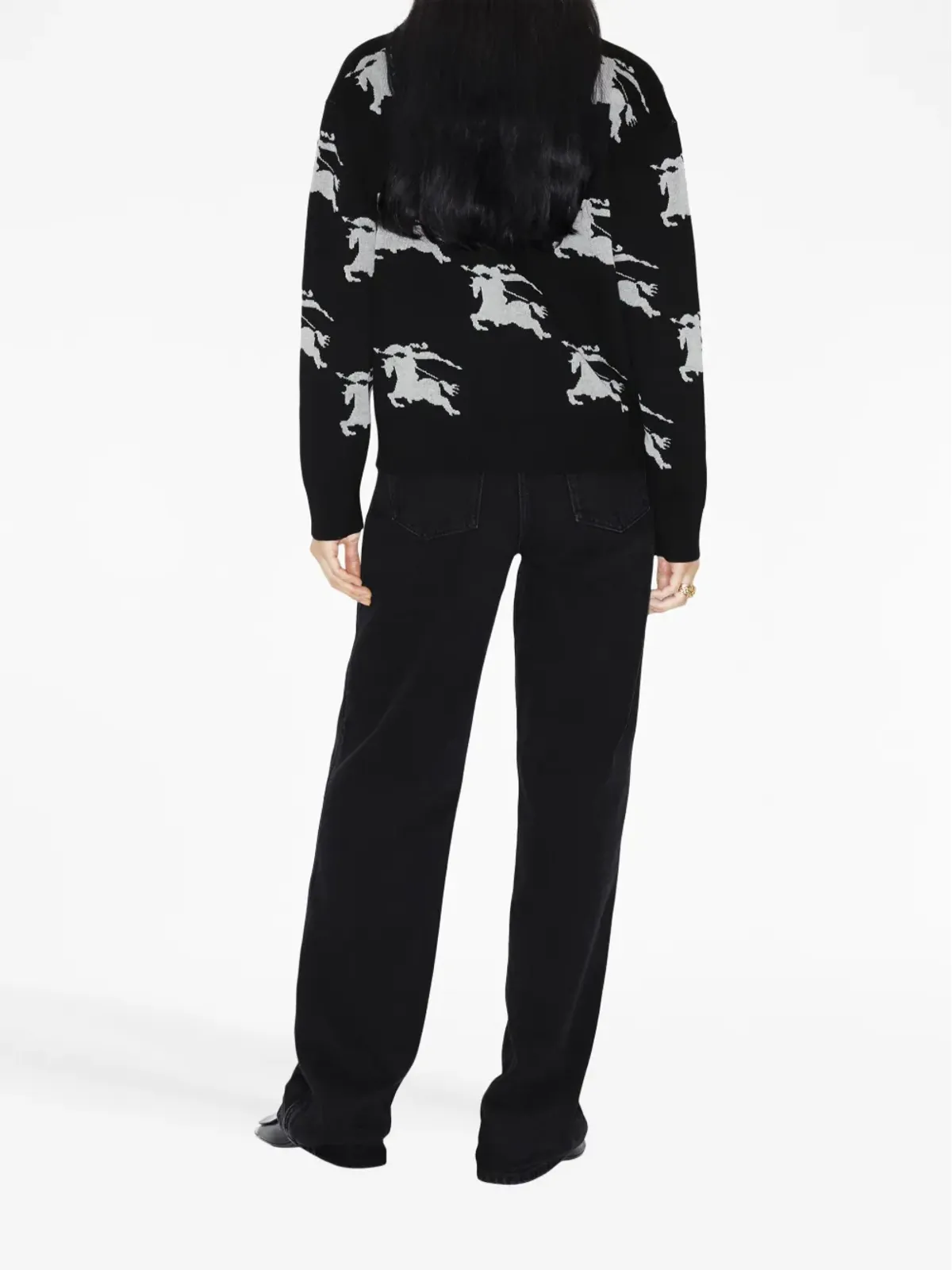 Burberry EKD インターシャニット カーディガン - 画像4