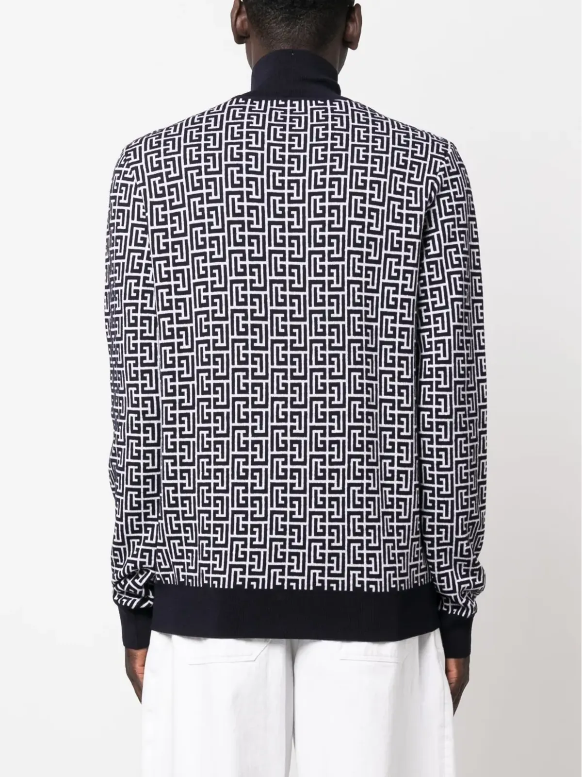 Balmain モノグラム・インターシャ ロールネック ジャンパー - 画像4