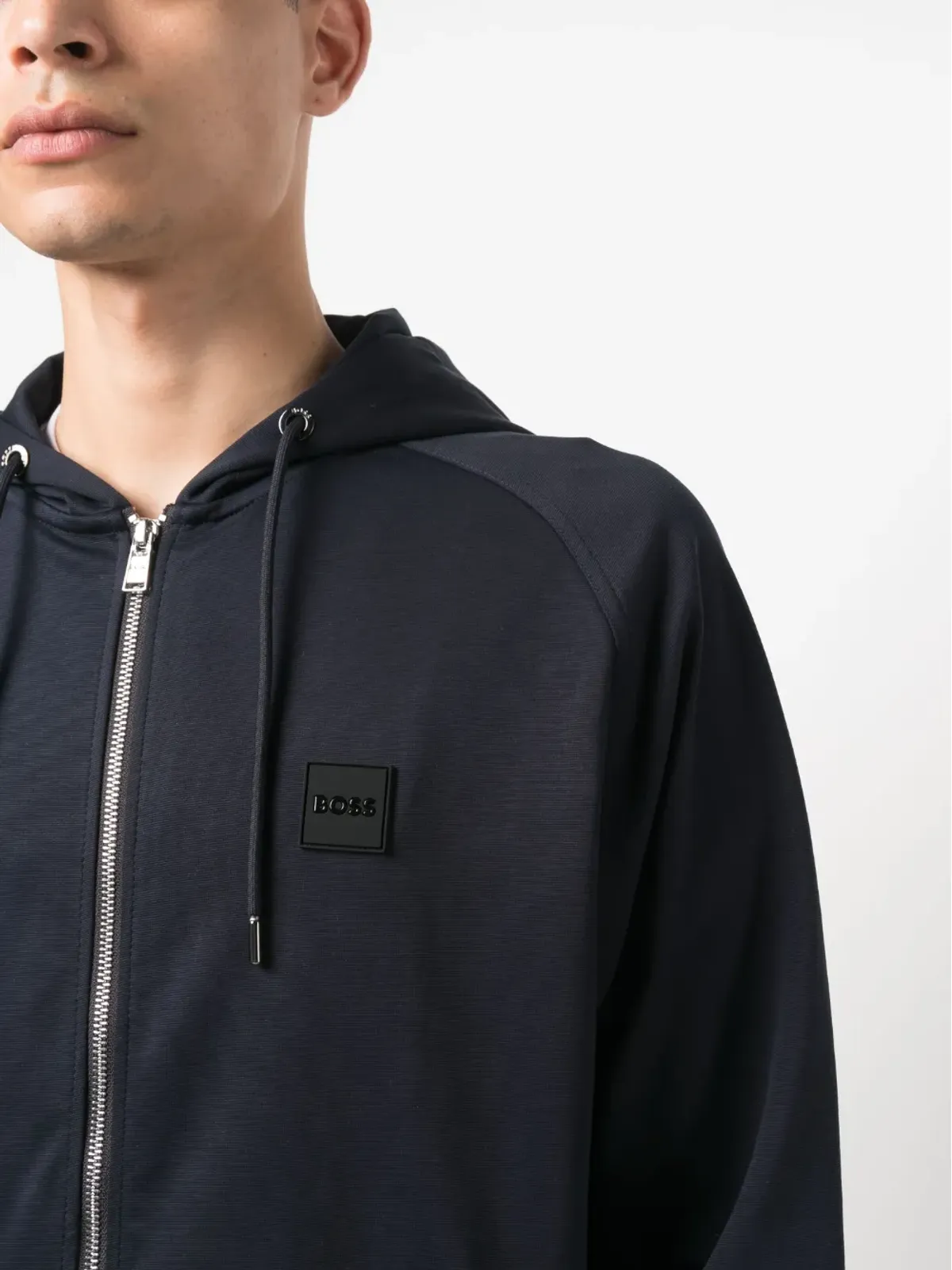 BOSS ロゴパッチ ドローストリングフーディ - 画像5