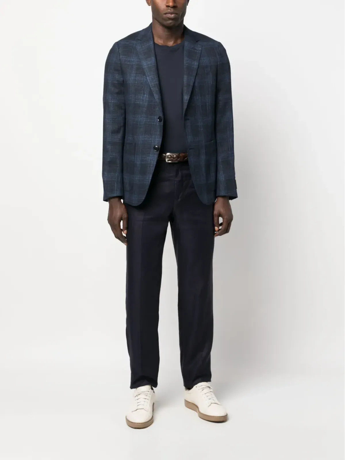 Zegna チェック柄シングルブレストブレザー - 画像2