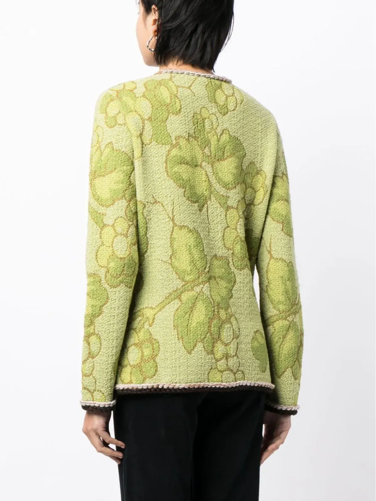 ETRO クラシックボタンアップ ツイードジャケット グリーン - 画像4