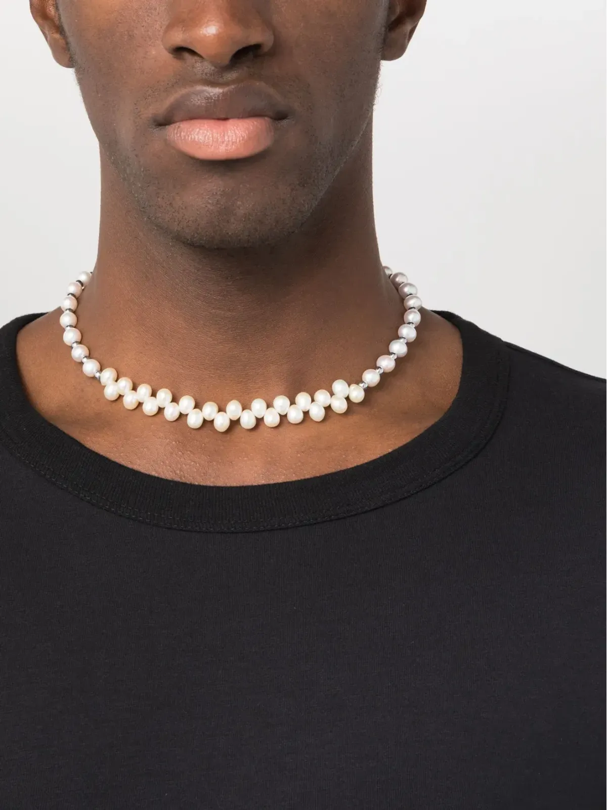 A Sinner in Pearls ヘマタイトビーズ淡水パール ネックレス - 画像2