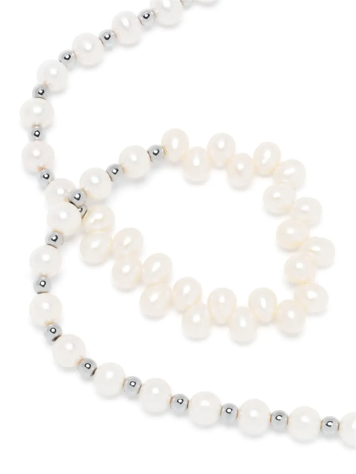 A Sinner in Pearls ヘマタイトビーズ淡水パール ネックレス - 画像3