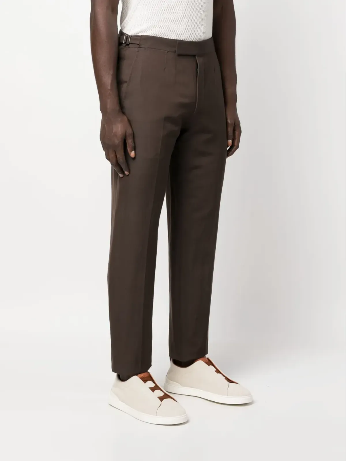 Zegna ミドルライズ テーパード チノパンツ - 画像3
