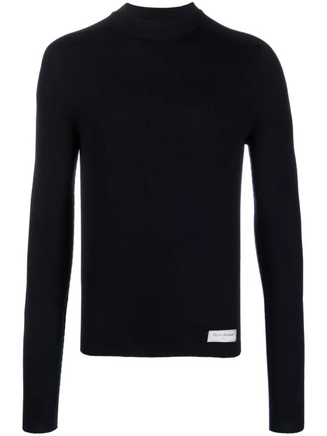 BALMAIN Balmain ロゴパッチ メリノウール ジャンパーの商品画像