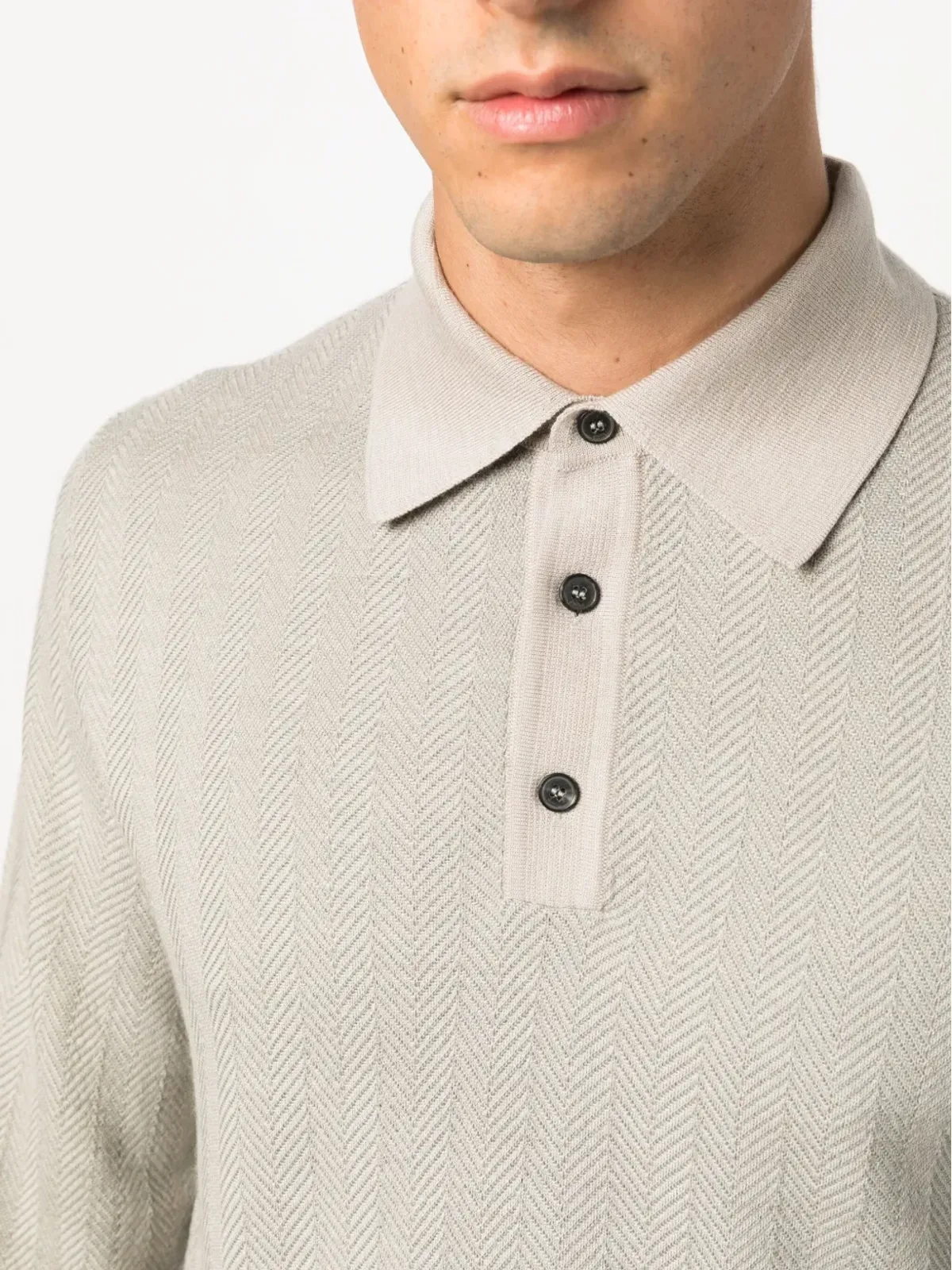 Brioni 長袖ウールポロシャツ - 画像5