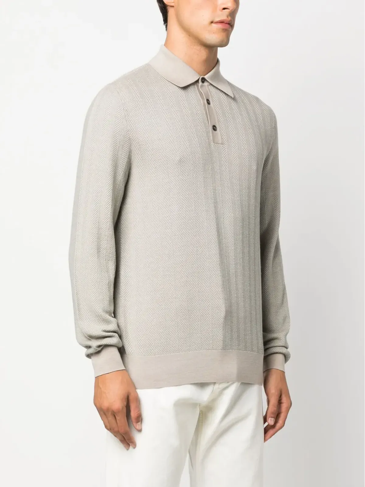 Brioni 長袖ウールポロシャツ - 画像3