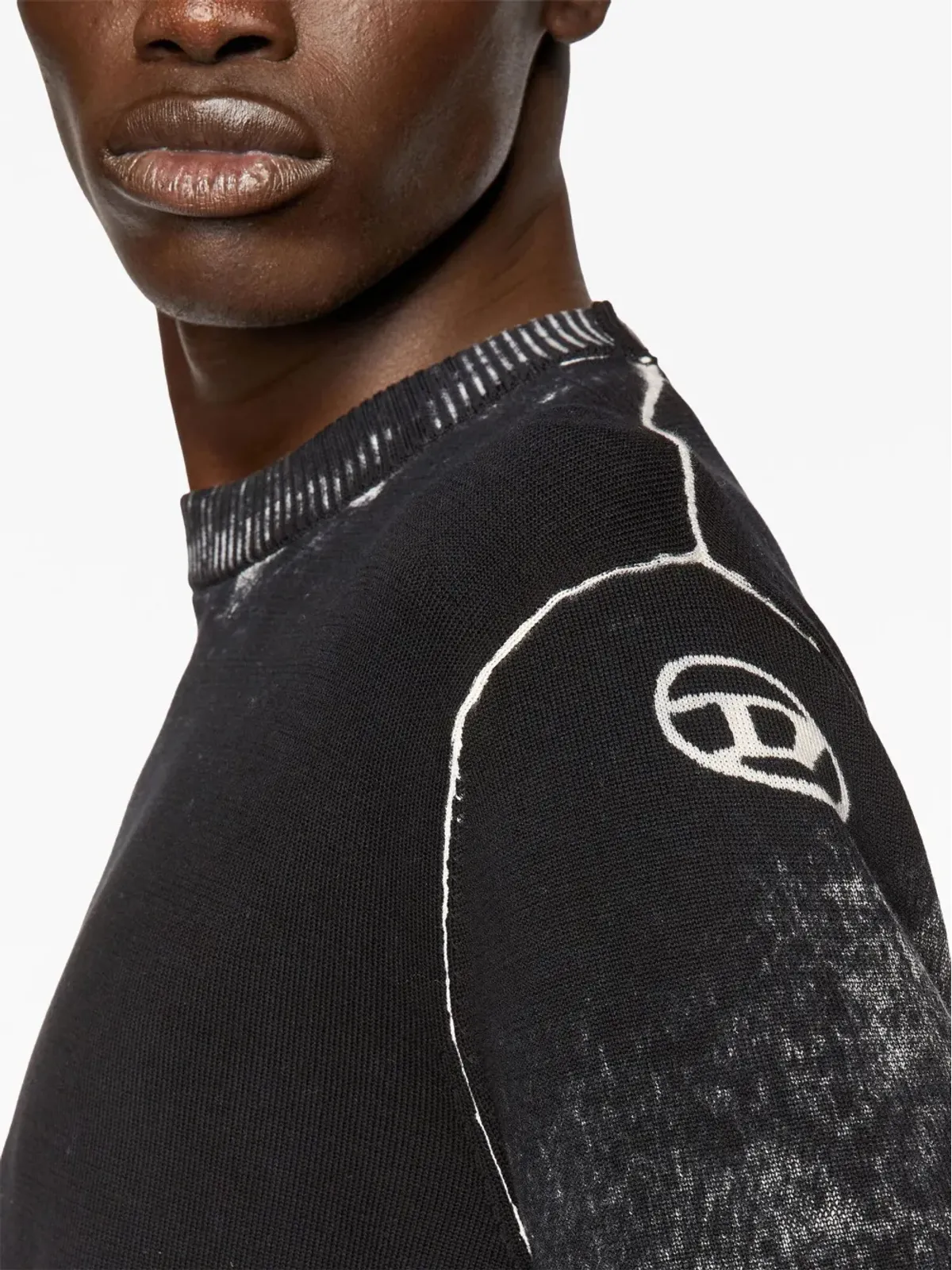 Diesel K-Larence-B reverse-print cotton jumper - Black - 画像5
