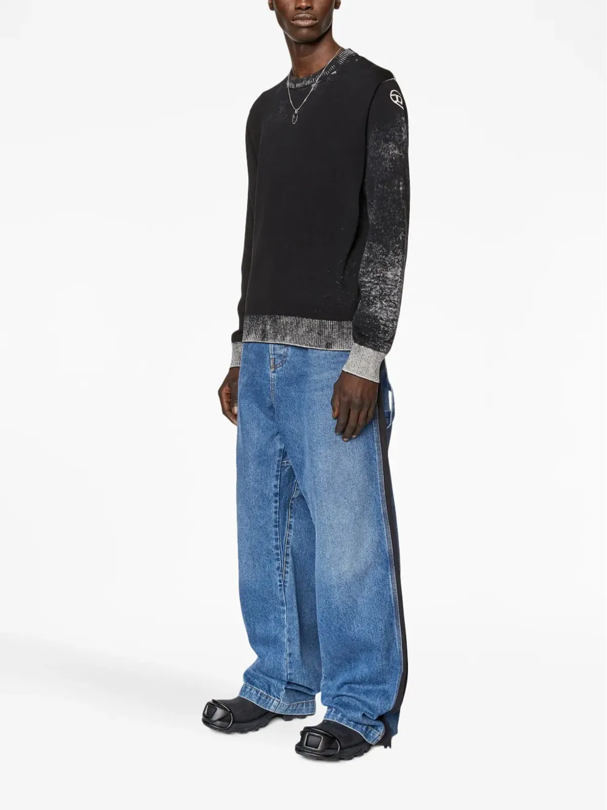 Diesel K-Larence-B reverse-print cotton jumper - Black - 画像2