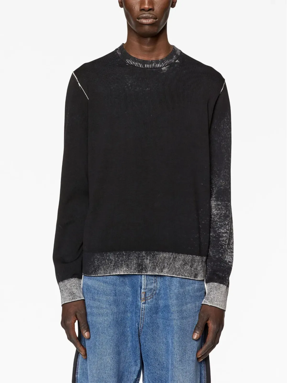 Diesel K-Larence-B reverse-print cotton jumper - Black - 画像3