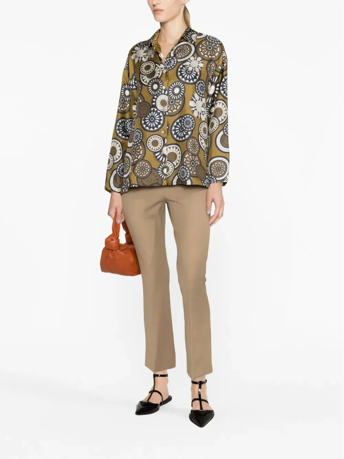 S Max Mara クロップドコットンブレンドパンツ - 画像2