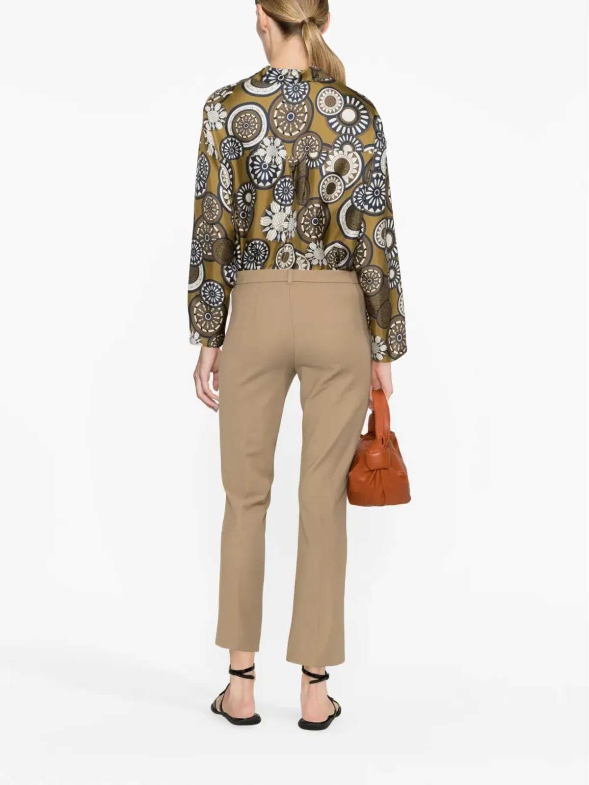 S Max Mara クロップドコットンブレンドパンツ - 画像3