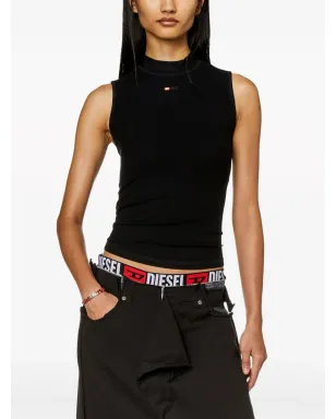 Diesel T-Mokky-Sl-Microdiv モックネックトップ - ブラック - サムネイル3
