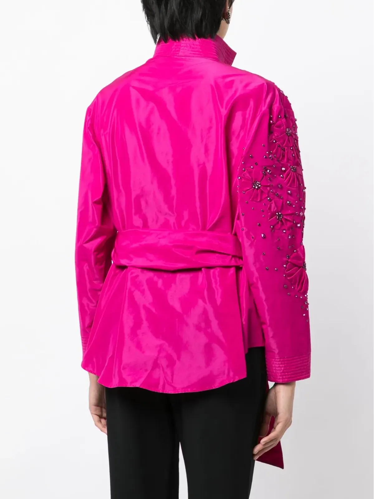Zuhair Murad クリスタル装飾ベルテッドジャケット - 画像4
