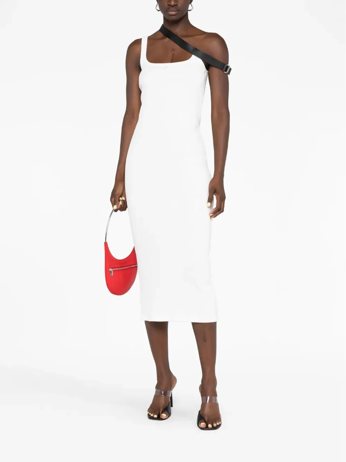 Courrèges ストラップディテール付きミディドレス - 画像2