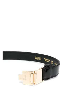 Gianfranco Ferré Pre-Owned 1990年代 クリップロック レザーベルト ブラック - サムネイル2