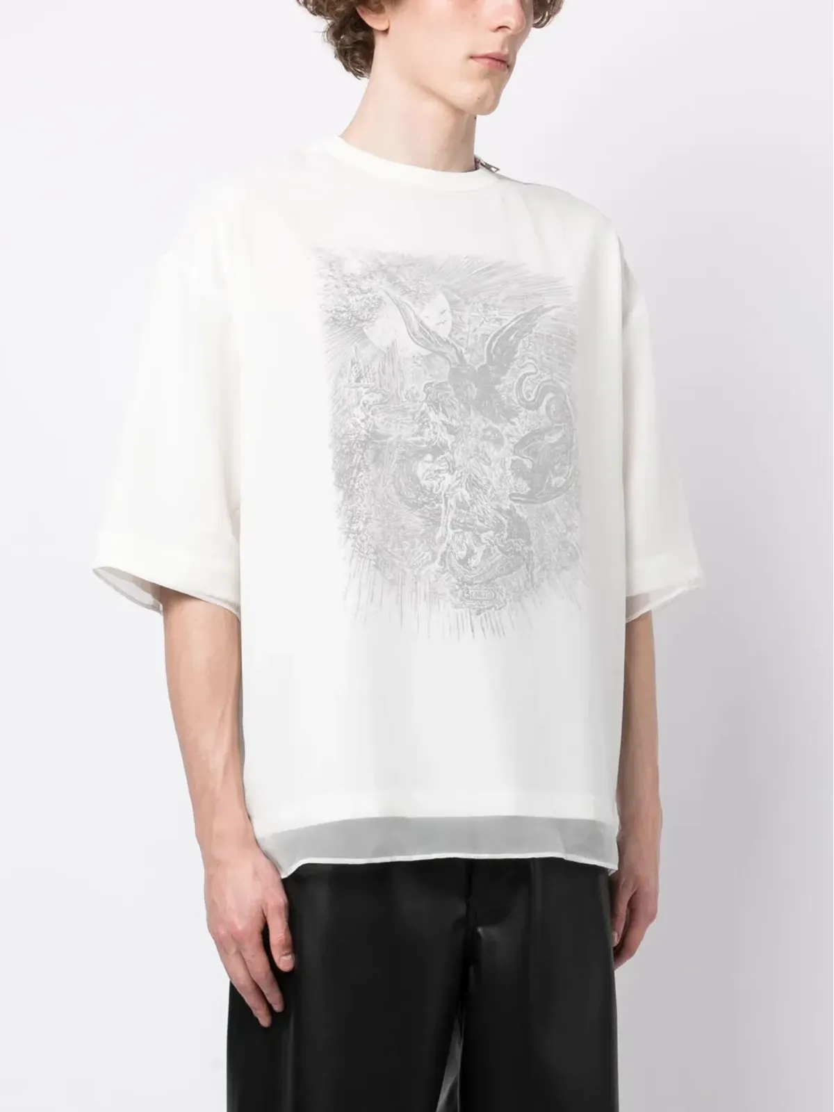 SONGZIO Ghost Inferno チュールオーバーレイ Tシャツ - 画像3