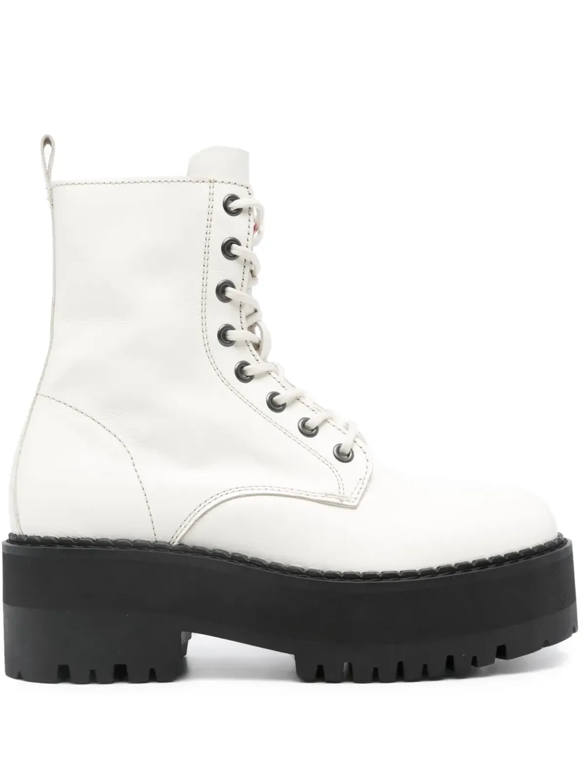 Tommy Jeans レザー アンクルブーツ ジップアップ - ホワイト - 画像1
