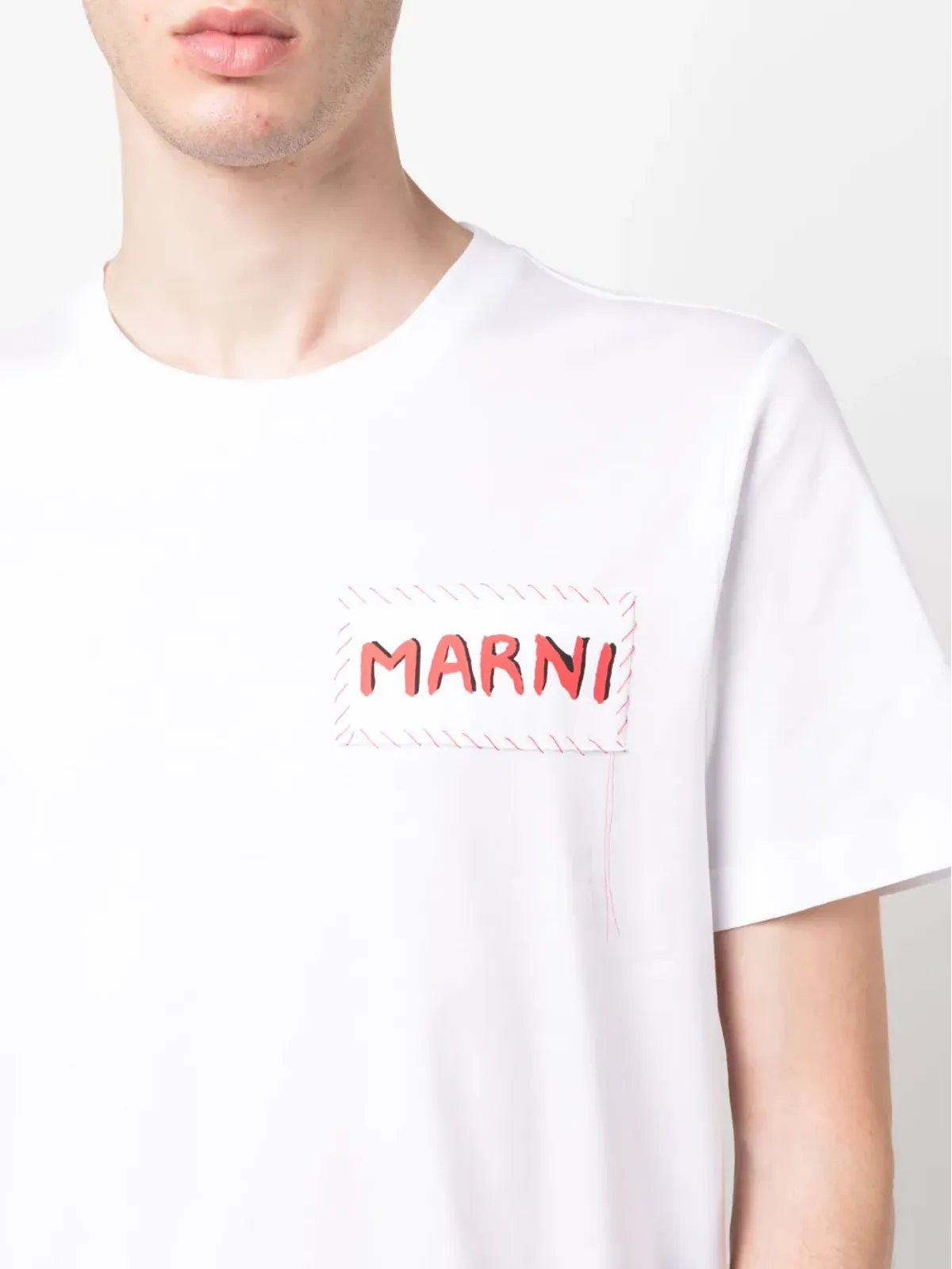 Marni ロゴパッチ コットン Tシャツ - 画像4