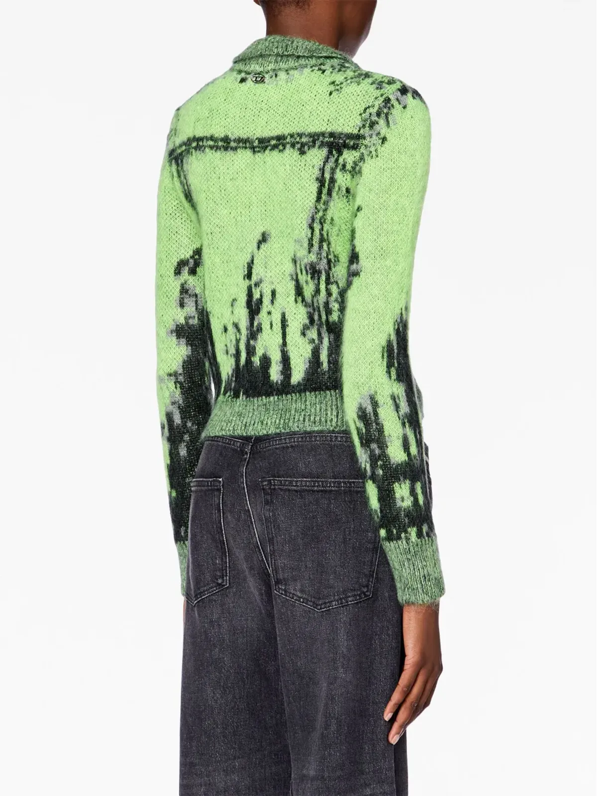 Diesel M-Taphos patterned intarsia-knit jumper - Green - 画像4