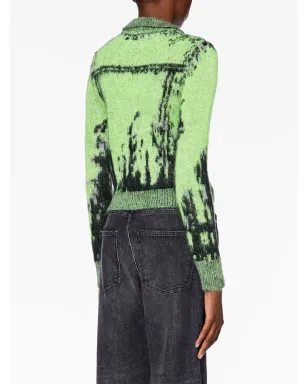 Diesel M-Taphos patterned intarsia-knit jumper - Green - サムネイル4