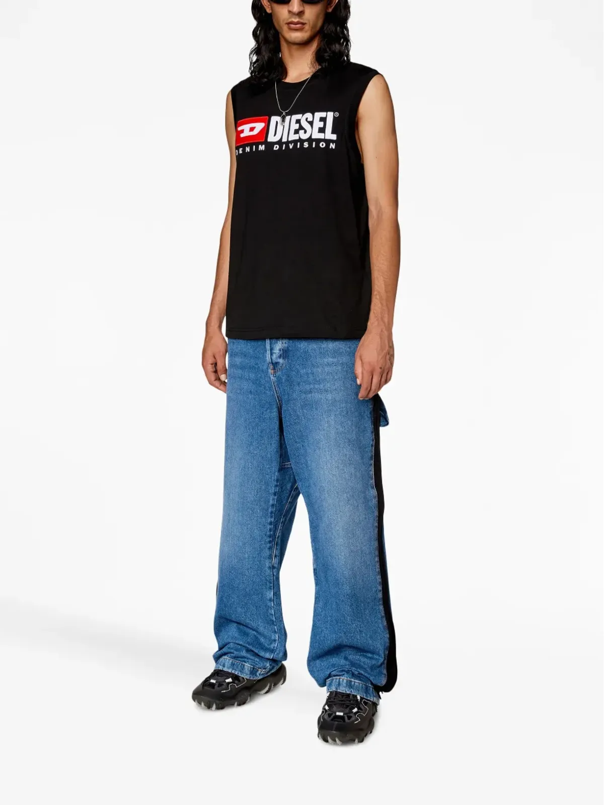 Diesel T-Isco-Div cotton tank top - Black - 画像2