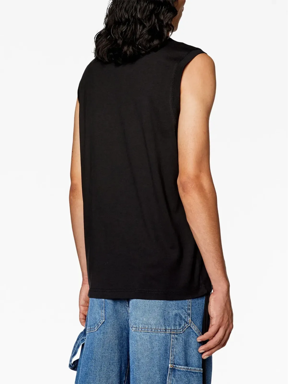 Diesel T-Isco-Div cotton tank top - Black - 画像4