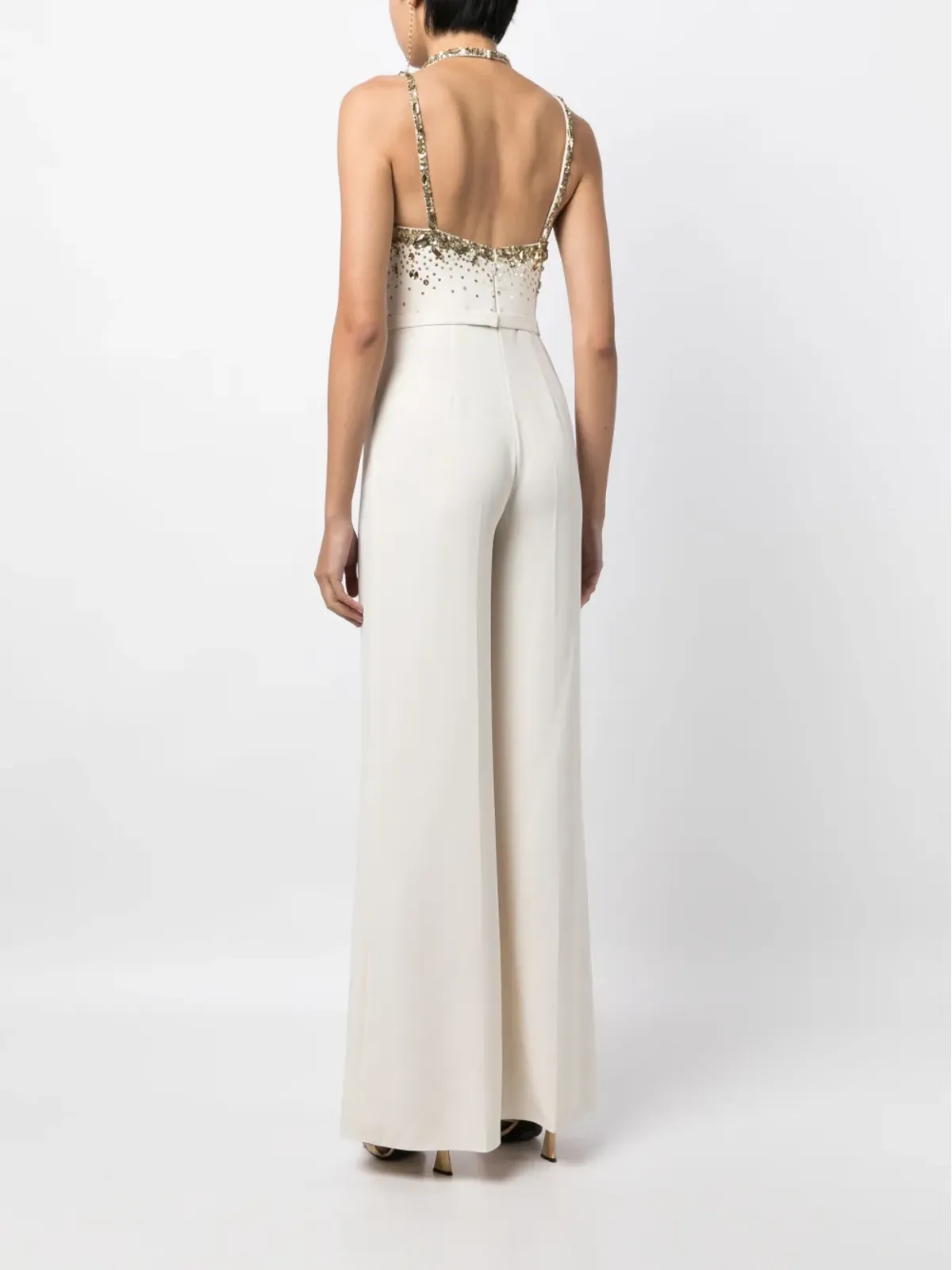 Zuhair Murad ストーン装飾のフレアジャンプスーツ - 画像4