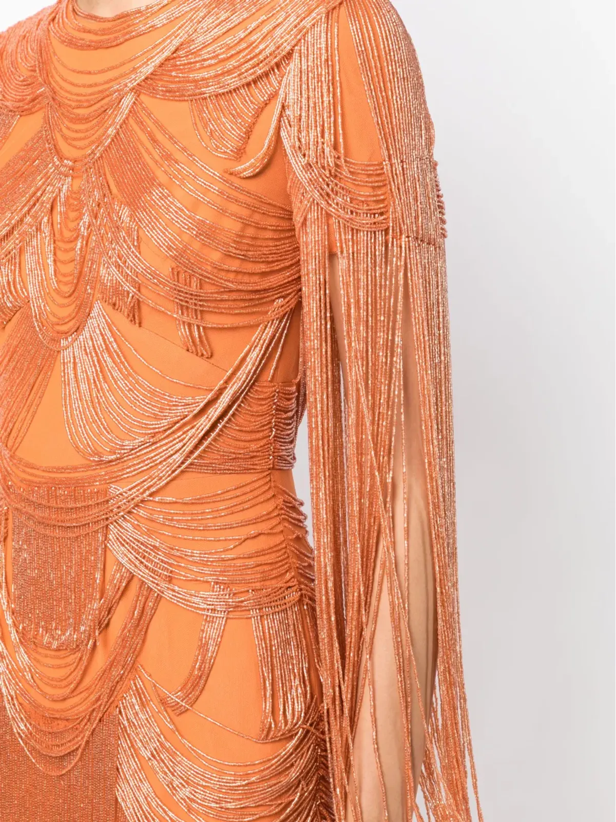 Zuhair Murad フリンジ付きフィットミニドレス - オレンジ - 画像5