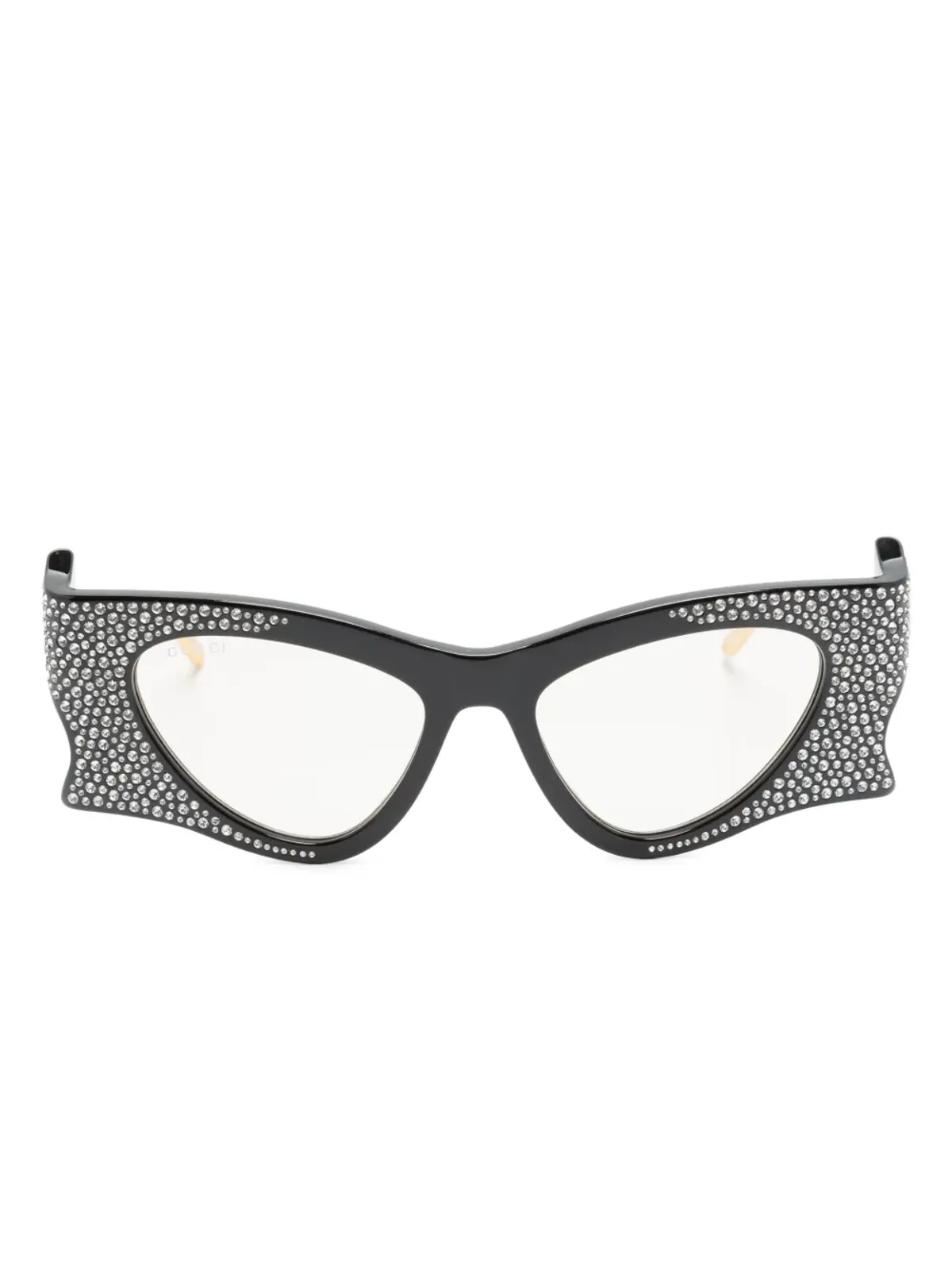 Gucci Eyewear クリスタル装飾の不規則形状サングラス - 画像1