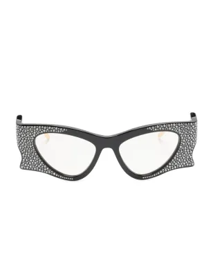 Gucci Eyewear クリスタル装飾の不規則形状サングラス - サムネイル1